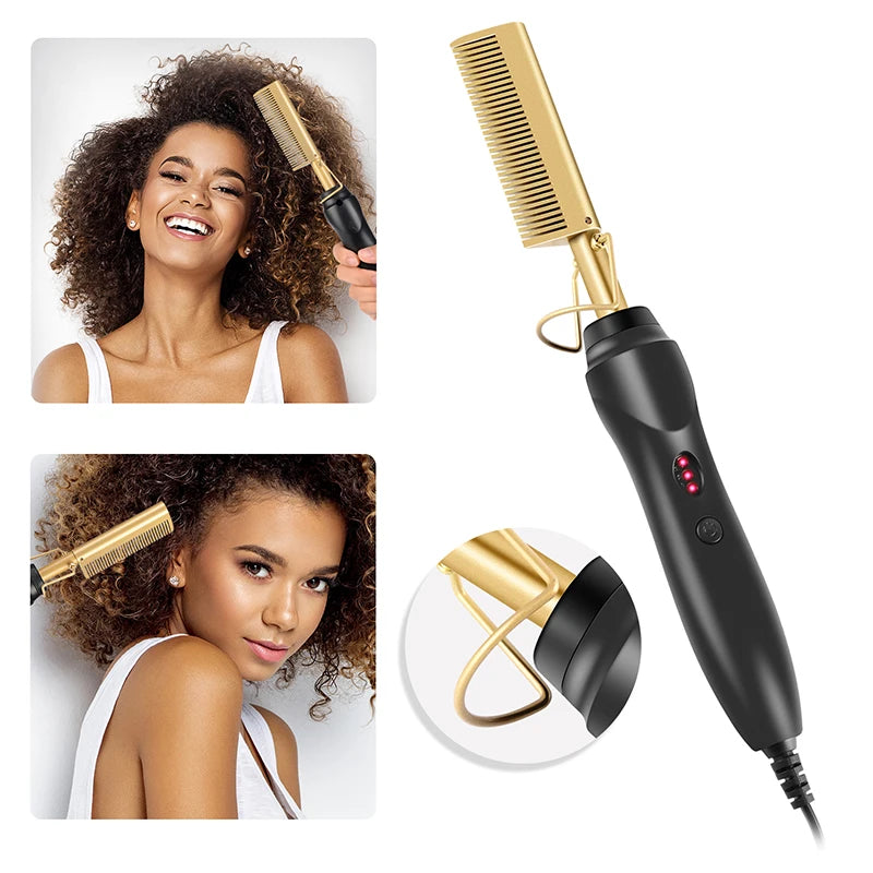 Electric Heating Hair Straightener Comb